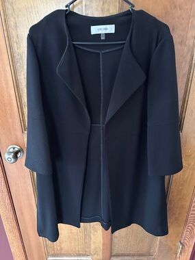 Jones Studio Black Open-Front Draped Blazer